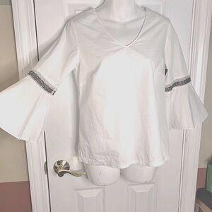 Jane & Delancey Beaded Bell Sleeve Blouse